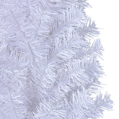 vidaXL شجرة كريسماس صناعية ذات أغصان كثيفة أبيض 150 سم PVC