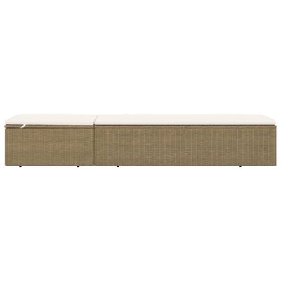 310147 vidaXL Sunlounger Poly Rattan Brown and Cream White