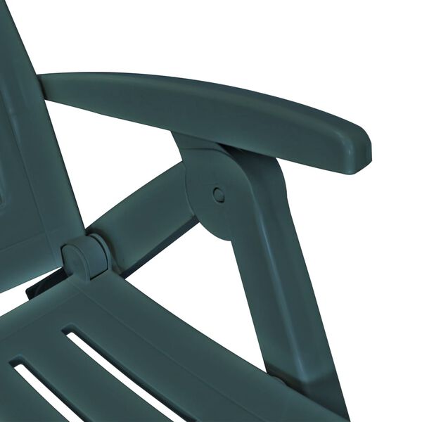 vidaXL كرسى تشمس مع مسند قدم بلاستيك لون أخضر