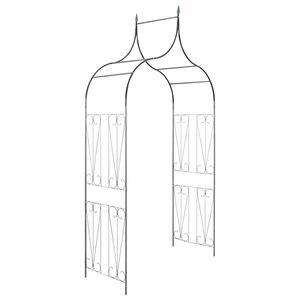 vidaXL قوس حديقة للنباتات المتسلقة بتصميم على شكل سنبلة أخضر داكن