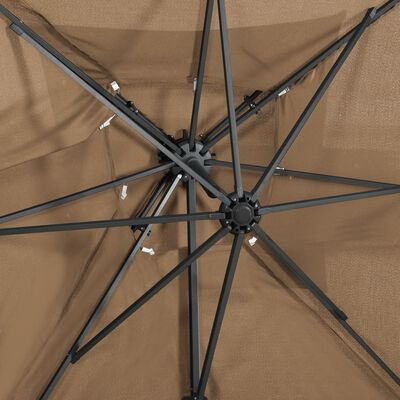 vidaXL مظلة كابولية بسطح مزدوج رمادي بني 250×250 سم