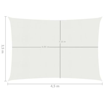 vidaXL مظلة شراعية 160 جم/م² أبيض 3.5×4.5 م HDPE