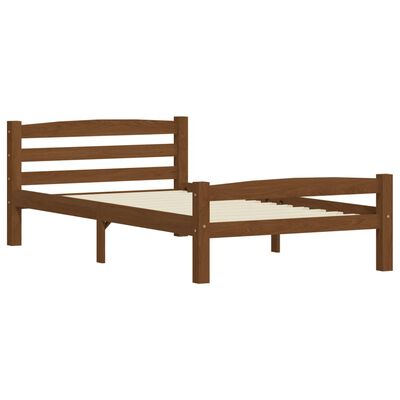 vidaXL إطار سرير خشب صنوبر صلب بني عسلي 100×200 سم