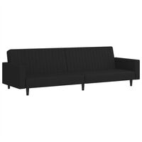 vidaXL أريكة سرير بمقعدين مخمل أسود