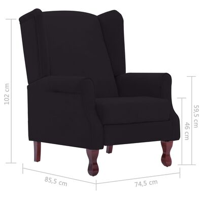 vidaXL كرسي قابل للإمالة قماش أسود