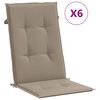 vidaXL وسائد كرسي حديقة 6 ق رمادي بني 120&times;50&times;3 سم