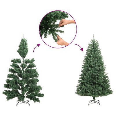 vidaXL شجرة كريسماس صناعية مع أكواز صنوبر وثلج أبيض 240 سم