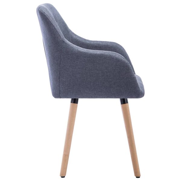 vidaXL كراسي سفرة 2 ق قماش رمادي غامق