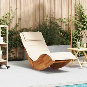 vidaXL Rocking Sun Lounger with Cushion Solid Wood Acacia - Untranslated