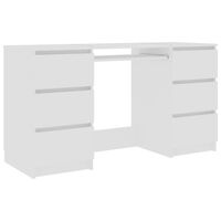 vidaXL طاولة كتابة أبيض 140×50×77 سم خشب مضغوط