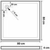 vidaXL قاعدة دش ABS مربعة لون أبيض 80 × 80 سم