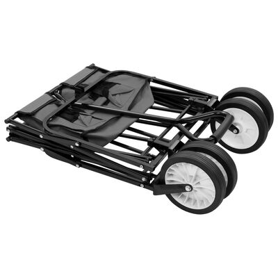 vidaXL عربة يد فولاذية قابلة للطي رمادي