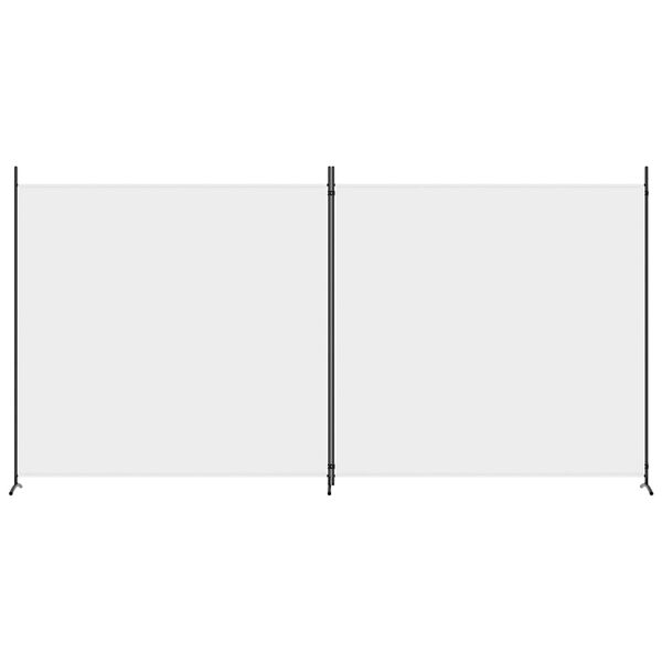 vidaXL مقسم غرفة 2-ألواح أبيض 348×180 سم قماش