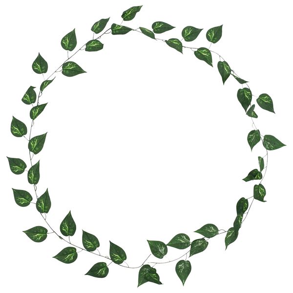 vidaXL بوتوس صناعي 5 pcs أخضر 300 cm بلاستيك