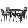 3070613 vidaXL 5 Piece Bistro Set Cast Aluminium Bronze (315571+315588) - Untranslated