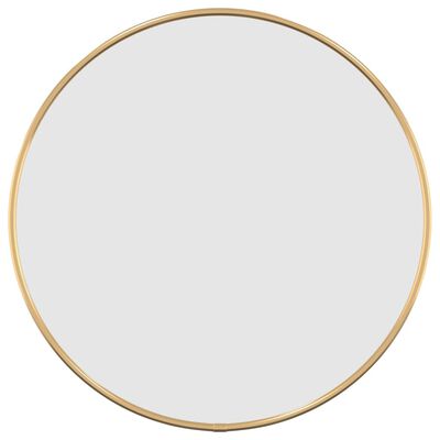 vidaXL مرآة حائط لون ذهبي قطر 40 سم دائرية
