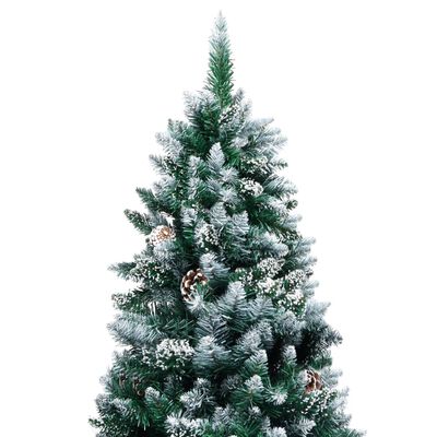 vidaXL شجرة كريسماس صناعية مع أكواز صنوبر وثلج أبيض 240 سم