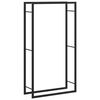vidaXL رف حطب أسود غير لامع 80x28x154 سم فولاذ