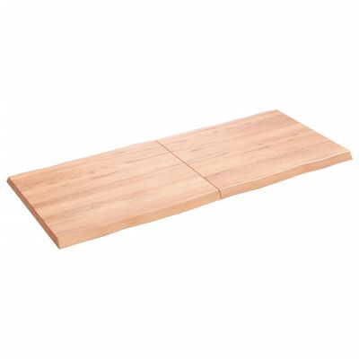 vidaXL سطح طاولة لون بني فاتح 140*60*(2-4) سم خشب صلب معالج وحواف خام