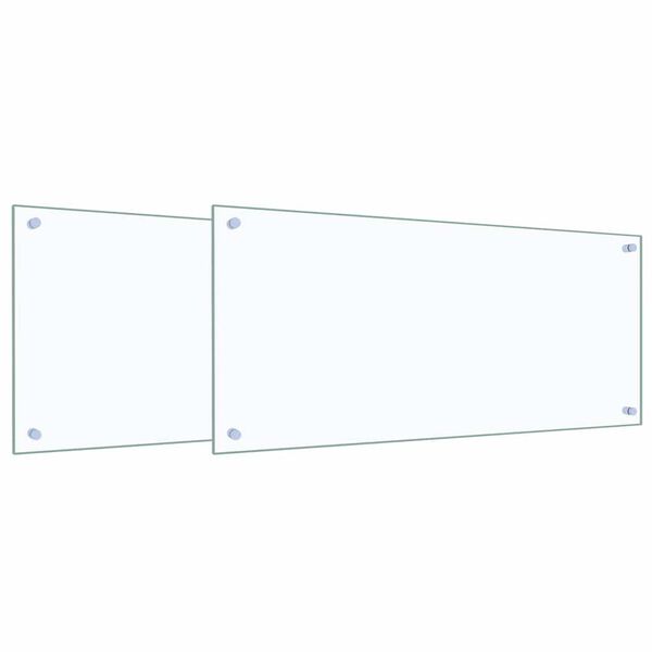 vidaXL حائط مطبخ 2 pcs شفاف 90 x 40 cm زجاج مقسى