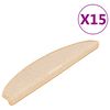 vidaXL سجادات درج، 15 قطعة، 65 &times; 21 &times; 4 سم، كريمي، نصف دائري كبير