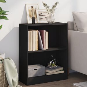 vidaXL رف كتب أسود 60&times;24&times;76 سم خشب صناعي