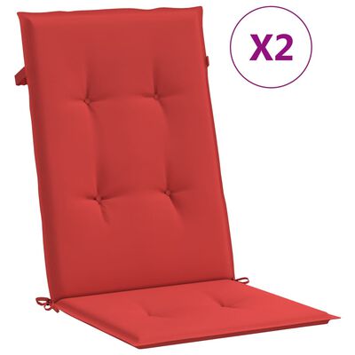 vidaXL وسائد كرسي حديقة 2 ق أحمر 120×50×3 سم