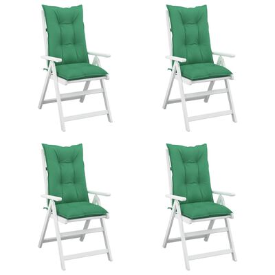 vidaXL وسائد كرسي حديقة 4 ق أخضر 120×50×7 سم