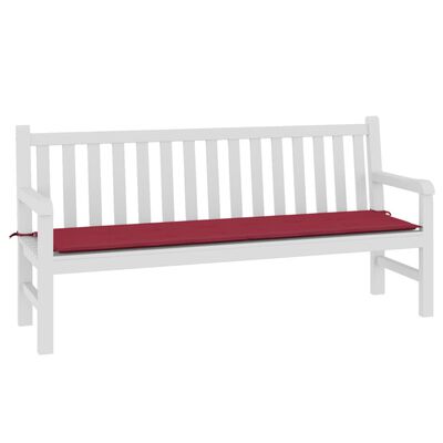 vidaXL وسادة مقعد حديقة أحمر خمري 180×50×3 سم قماش