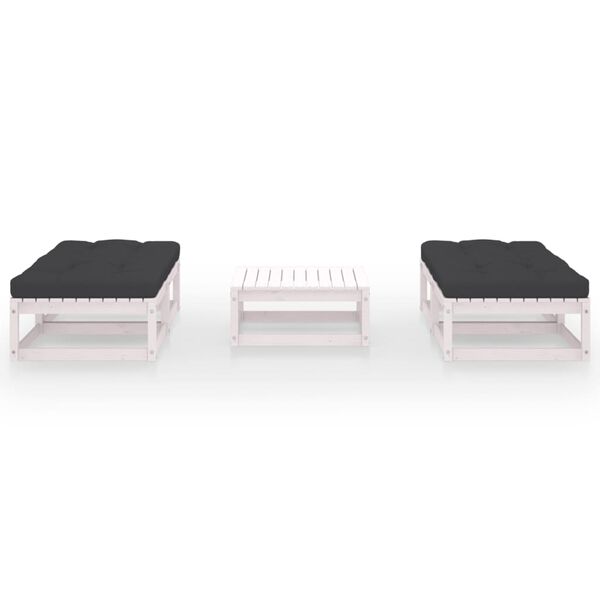 vidaXL عدد 5 قطع طقم جلسة حديقة مع وسائد خشب صنوبر صلب