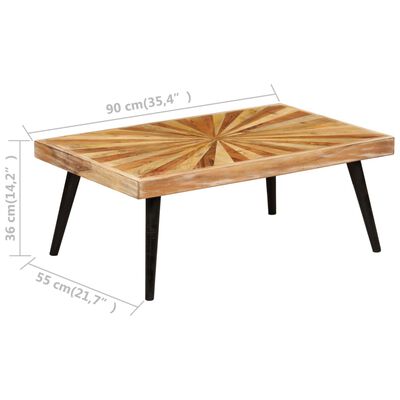 vidaXL طاولة قهوة خشب مانجو صلب 90×55×36 سم