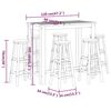 vidaXL طقم بار حديقة 7 قطع خشب أكاسيا صلب