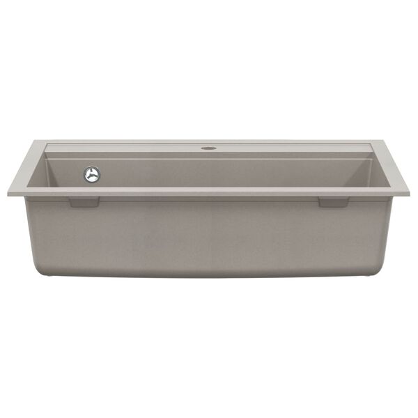 vidaXL حوض مطبخ جرانيت حوض فردي رمادي