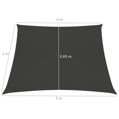 vidaXL مظلة شراعية 160 جم/م² أنثراسيت 4/5×3 م HDPE