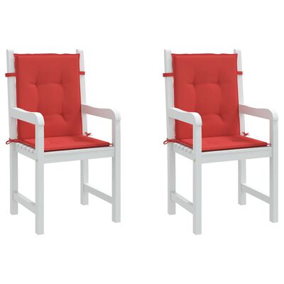 vidaXL وسائد كرسي حديقة 2 ق أحمر 100×50×3 سم