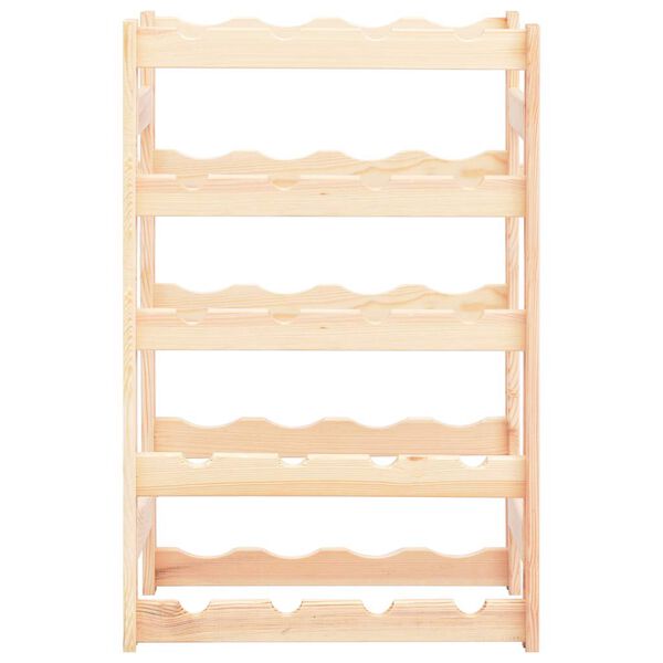 vidaXL حامل نبيذ متسع لـ 20 قارورة خشب صنوبر صلب