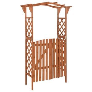vidaXL تعريشة مع بوابة 116&times;40&times;204 سم خشب تنوب صلب