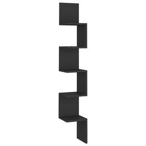 vidaXL رف جداري ركني أسود 20&times;20&times;127.5 سم خشب صناعي