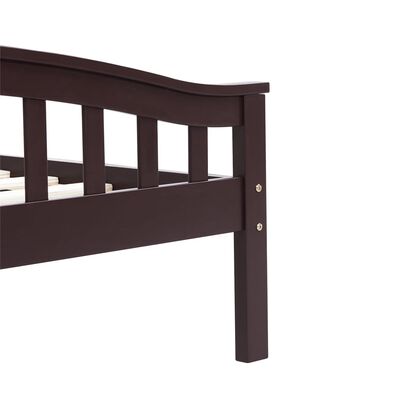 vidaXL إطار سرير خشب صنوبر صلب بني غامق 180×200 سم