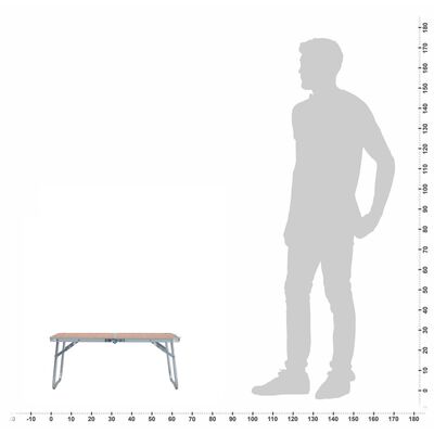 vidaXL طاولة تخييم قابلة للطي بني ألومنيوم 60×40 سم
