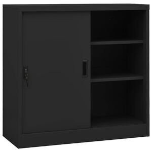 vidaXL خزانة مكتب مع باب منزلق أنثراسيت 90&times;40&times;90 سم فولاذ