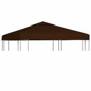vidaXL غطاء سقف جازيبو ذو طبقتين 310 جم/م&sup2; 3&times;3 م بني