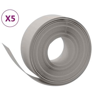 vidaXL سياجات حديقة 5 قطع لون رمادي 10 م 20 سم بولي إيثيلين