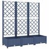 vidaXL حوض حديقة مع تعريشة أزرق رمادي 120&times;40&times;121.5 سم PP