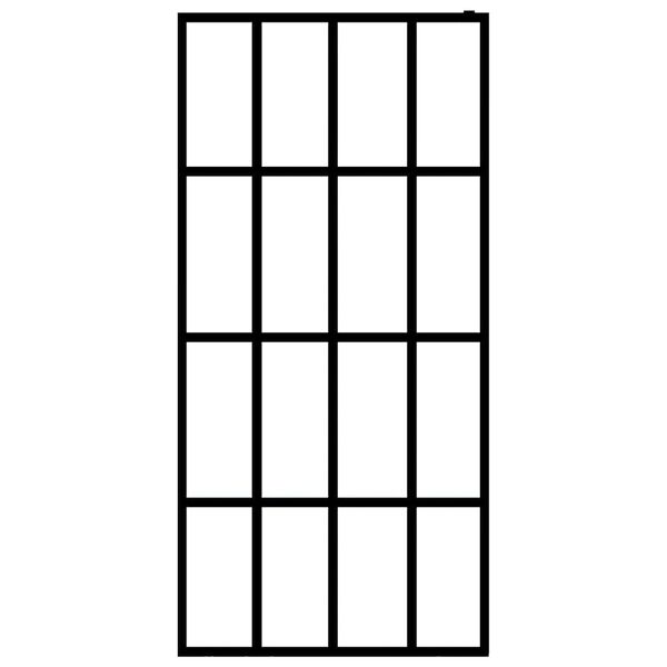 vidaXL حائط دش فاصل زجاج مقوى شفاف 90×195 سم