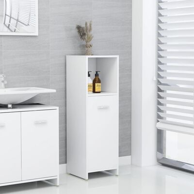 vidaXL خزانة حمام لون أبيض 30×30×95 سم خشب صناعي