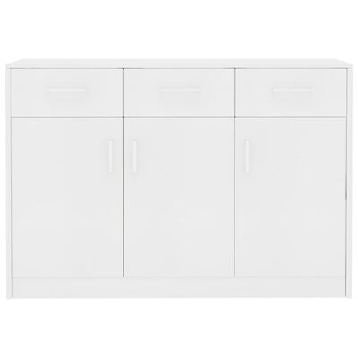 vidaXL خزانة جانبية أبيض 110×30×75 سم خشب حبيبي