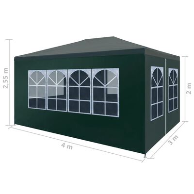 vidaXL خيمة حفلات 3×4 متر لون أخضر
