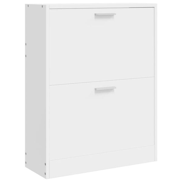 241242 خزانة أحذية خشبية بيضاء مع 2 حجيرات