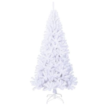 vidaXL شجرة كريسماس صناعية ذات أغصان كثيفة أبيض 180 سم PVC